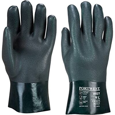 Portwest Lot de 12 paires de gants PVC 27cm double trempage Vert XL Taille 10 Gants de travail - Publicité Portwest Lot de 12 paires de gants PVC 27cm double trempage Vert XL Taille 10 Gants de travail - Publicité