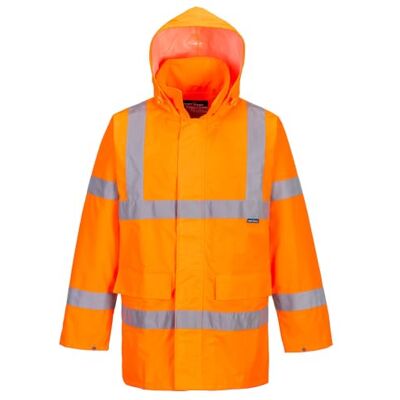 Portwest S160 Veste de pluie Lite Bande Réfléchissante Imperméable à L'eau Orange, M, EN ISO 20471 Classe 3, UPF 40+, Capuche Enroulable, 2 Poches, Finition Déperlante sur le Tissu, Lavable en Machine - Publicité Portwest S160 Veste de pluie Lite Bande Réfléchissante Imperméable à L'eau Orange, M, EN ISO 20471 Classe 3, UPF 40+, Capuche Enroulable, 2 Poches, Finition Déperlante sur le Tissu, Lavable en Machine - Publicité
