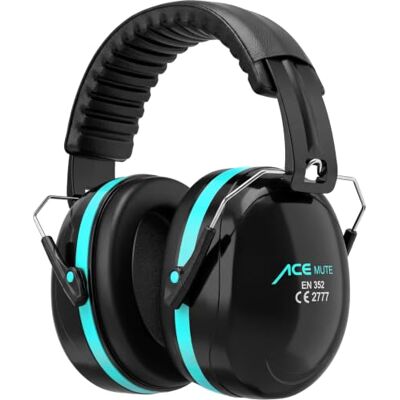 ACE Casque antibruit Mute Casque antibruit pour le travail et le tir sportif EN 352-1 Turquoise - Publicité ACE Casque antibruit Mute Casque antibruit pour le travail et le tir sportif EN 352-1 Turquoise - Publicité
