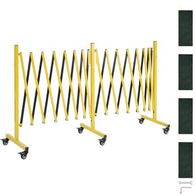 VEVOR Barrière de Sécurité Extensible Double Barrière Accordéon 7,66 m Clôture Pliable Industrielle pour Allée, Entrepôt, Ascenseur, en Métal, Portable, Mobile, Roulettes Verrouillables, Jaune et Noir - Publicité VEVOR Barrière de Sécurité Extensible Double Barrière Accordéon 7,66 m Clôture Pliable Industrielle pour Allée, Entrepôt, Ascenseur, en Métal, Portable, Mobile, Roulettes Verrouillables, Jaune et Noir - Publicité