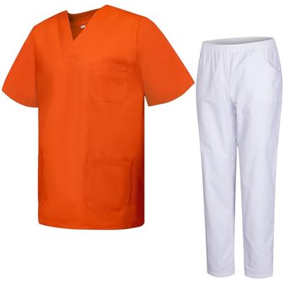 Misemiya Uniformes Unisexe- Uniforme Médical avec Haut et Pantalon 817-8312-BLANCO X-Large, Orange - Publicité Misemiya Uniformes Unisexe- Uniforme Médical avec Haut et Pantalon 817-8312-BLANCO X-Large, Orange - Publicité