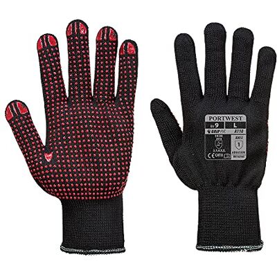 Portwest A110 Gant Polka Picots PVC Doublure Respirante Jauge 13 Respirant Noir, S, EN 388 (214XX), EN ISO 21420 Dextérité 5, Polyester, Poignets Tricot - Publicité Portwest A110 Gant Polka Picots PVC Doublure Respirante Jauge 13 Respirant Noir, S, EN 388 (214XX), EN ISO 21420 Dextérité 5, Polyester, Poignets Tricot - Publicité