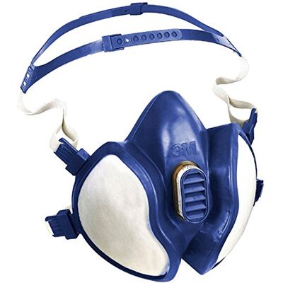 3M 4277 Demi-masque à filtre intégré contre vapeur organique/inorganique/gaz acide FFABE1P3R D - Publicité 3M 4277 Demi-masque à filtre intégré contre vapeur organique/inorganique/gaz acide FFABE1P3R D - Publicité