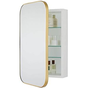 SORVA Armoire à Pharmacie de Salle de Bains avec Cadre doré de Ferme, Armoire à Miroir encastrée ou à Montage en Surface pour Salle de Bains, Toilettes et Cuisine - Publicité SORVA Armoire à Pharmacie de Salle de Bains avec Cadre doré de Ferme, Armoire à Miroir encastrée ou à Montage en Surface pour Salle de Bains, Toilettes et Cuisine - Publicité