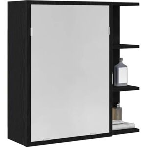vidaXL Armoire Miroir de Salle de Bains Bois Noir - Design Moderne - Publicité vidaXL Armoire Miroir de Salle de Bains Bois Noir - Design Moderne - Publicité