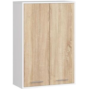 AKORD Meuble Salle de Bain Suspendu Fin 64 cm 2 Portes, 4 Étagères Armoire Murale 64x94x30 cm Meuble Haut WC Compact, Moderne Idéal pour Petits Espaces Blanc & Chêne de Sonoma - Publicité AKORD Meuble Salle de Bain Suspendu Fin 64 cm 2 Portes, 4 Étagères Armoire Murale 64x94x30 cm Meuble Haut WC Compact, Moderne Idéal pour Petits Espaces Blanc & Chêne de Sonoma - Publicité