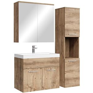 Badplaats B.V. Meuble de Salle de Bain Montreal 60 cm avec Miroir Armoire Chêne châtaignier Armoire de Rangement Meuble lavabo evier Meubles - Publicité Badplaats B.V. Meuble de Salle de Bain Montreal 60 cm avec Miroir Armoire Chêne châtaignier Armoire de Rangement Meuble lavabo evier Meubles - Publicité