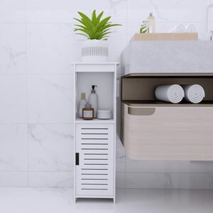 Dérouleur Papier Toilette Sur Pied Étagère De Rangement Pour Papier Toilette Sur Pied Avec Porte - 81 X 16 X 16 Cm Blanc Pour Salon, Cuisine, Couloir Dérouleur Papier Toilette Sur Pied Étagère De Rangement Pour Papier Toilette Sur Pied Avec Porte - 81 X 16 X 16 Cm Blanc Pour Salon, Cuisine, Couloir