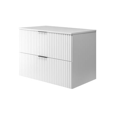 3xe Living - Bas de toilette blanc avec poignée noire - 80x57x46 cm - Publicité 3xe Living - Bas de toilette blanc avec poignée noire - 80x57x46 cm - Publicité