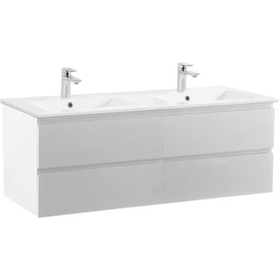 Mob-in SORRENTO 120cm Double vasque blanc - Meuble salle de bain - Publicité Mob-in SORRENTO 120cm Double vasque blanc - Meuble salle de bain - Publicité
