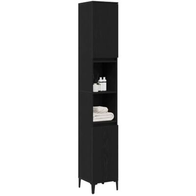 vidaXL Armoire de salle de bain - Chêne noir, 190cm de haut, 30cm de large - Meubles de salle de bain - Publicité vidaXL Armoire de salle de bain - Chêne noir, 190cm de haut, 30cm de large - Meubles de salle de bain - Publicité