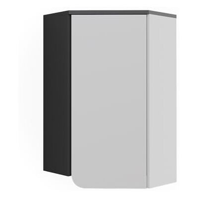 Vicco Armoire Suspendue d'angle Karen, Anthracite/Blanc, 60x75cm avec Porte, pour Montage Mural et combinable avec d'autres modules Karen - Publicité Vicco Armoire Suspendue d'angle Karen, Anthracite/Blanc, 60x75cm avec Porte, pour Montage Mural et combinable avec d'autres modules Karen - Publicité