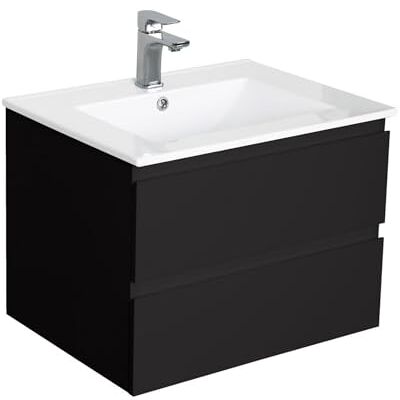 Mob In SORRENTO Meuble de salle de bain noir 60cm - Type de salle de bain - Publicité Mob In SORRENTO Meuble de salle de bain noir 60cm - Type de salle de bain - Publicité