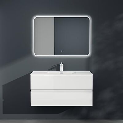 Mai & Mai Meuble sous Lavabo Blanc Mat Ensemble de Meubles de Salle de Bains 80x48x50cm Meuble Suspendu avec 2 Tiroirs Desgin AQU - Publicité Mai & Mai Meuble sous Lavabo Blanc Mat Ensemble de Meubles de Salle de Bains 80x48x50cm Meuble Suspendu avec 2 Tiroirs Desgin AQU - Publicité