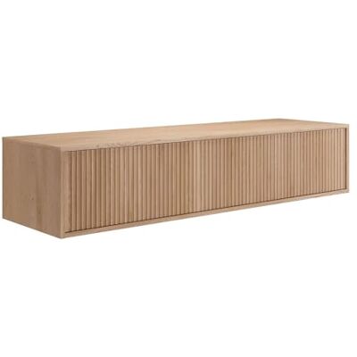 Unique Meuble sous Vasque Suspendu strié Naturel Clair 150 cm ARNEGA - Publicité Unique Meuble sous Vasque Suspendu strié Naturel Clair 150 cm ARNEGA - Publicité