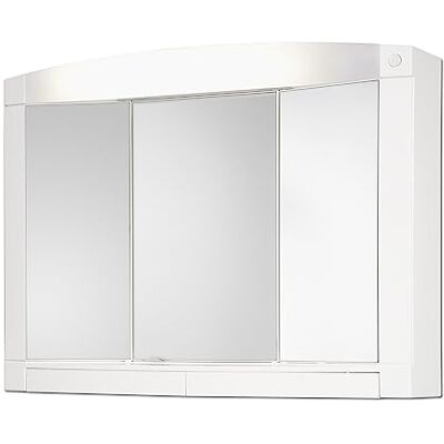 Jokey Armoire à miroir Swing avec éclairage LED 76 cm de large En plastique Blanc - Publicité Jokey Armoire à miroir Swing avec éclairage LED 76 cm de large En plastique Blanc - Publicité