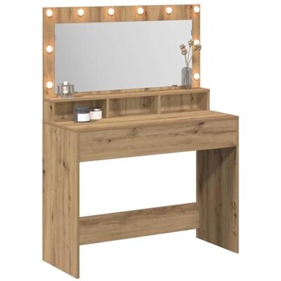 vidaXL Artisan Eiche Holzwerkstoff 100 x 41 x 135 cm Spiegel Marron - Coiffeuse - Publicité vidaXL Artisan Eiche Holzwerkstoff 100 x 41 x 135 cm Spiegel Marron - Coiffeuse - Publicité