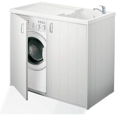 Negrari 6008s Meuble de machine à laver réversible en résine Blanc 109 x 60 x 94 cm - Publicité Negrari 6008s Meuble de machine à laver réversible en résine Blanc 109 x 60 x 94 cm - Publicité