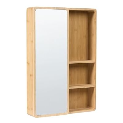 Beliani Armoire de Toilette Murale Moderne en Bois de Bambou 61 x 41 cm avec Miroir et Porte Coulissante avec 3 Étagères Marron Clair Guatavita - Publicité Beliani Armoire de Toilette Murale Moderne en Bois de Bambou 61 x 41 cm avec Miroir et Porte Coulissante avec 3 Étagères Marron Clair Guatavita - Publicité