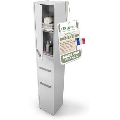 CDF Meuble Salle de Bain Colonne Salle de Bain larg. 30 cm Armoire de Rangement Colonne Haute Meuble Etroit avec Étagères Toilette Petits Espaces Blanc 30x30x170 cm Montage Facile - Publicité CDF Meuble Salle de Bain Colonne Salle de Bain larg. 30 cm Armoire de Rangement Colonne Haute Meuble Etroit avec Étagères Toilette Petits Espaces Blanc 30x30x170 cm Montage Facile - Publicité