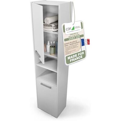 CDF Meuble Salle de Bain Colonne Salle de Bain larg. 30 cm Armoire de Rangement Colonne Haute Meuble Etroit avec Étagères Toilette Petits Espaces Blanc 30x30x170 cm Montage Facile - Publicité CDF Meuble Salle de Bain Colonne Salle de Bain larg. 30 cm Armoire de Rangement Colonne Haute Meuble Etroit avec Étagères Toilette Petits Espaces Blanc 30x30x170 cm Montage Facile - Publicité