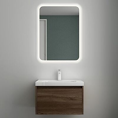 Mai & Mai Meuble Salle de Bain Chêne Ensemble de 3 Pièces 60cm Ensemble de Meubles, Lavabo et Miroir Inclus, Meuble sous Lavabo Suspendu avec Tiroir, 60x50x40cm, Salerno - Publicité Mai & Mai Meuble Salle de Bain Chêne Ensemble de 3 Pièces 60cm Ensemble de Meubles, Lavabo et Miroir Inclus, Meuble sous Lavabo Suspendu avec Tiroir, 60x50x40cm, Salerno - Publicité