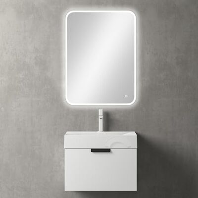 Mai & Mai Meuble Salle de Bain Blanc Mat Ensemble de 3 Pièces 60cm Ensemble de Meubles, Lavabo et Miroir Inclus, Meuble sous Lavabo Suspendu avec Tiroir, 60x48x45cm, Lonato - Publicité Mai & Mai Meuble Salle de Bain Blanc Mat Ensemble de 3 Pièces 60cm Ensemble de Meubles, Lavabo et Miroir Inclus, Meuble sous Lavabo Suspendu avec Tiroir, 60x48x45cm, Lonato - Publicité
