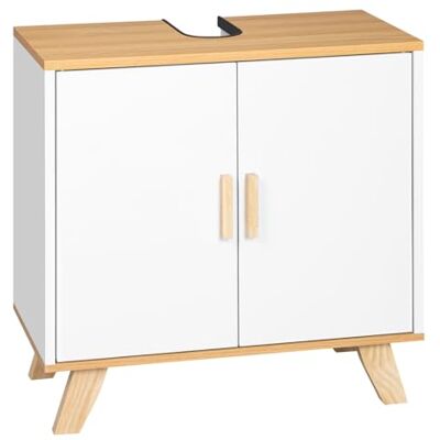 EUGAD Meuble sous lavabo Armoire de Toilette Armoire sur Pied avec 2 Portes 60x30x60cm Blanc - Publicité EUGAD Meuble sous lavabo Armoire de Toilette Armoire sur Pied avec 2 Portes 60x30x60cm Blanc - Publicité