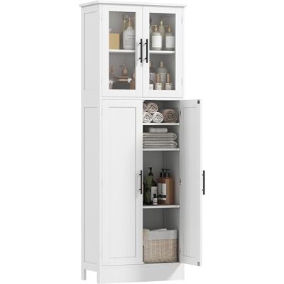 HOMCOM Meuble de Salle de Bain Haut 6 Niveaux Moderne 60x30x170cm Blanc - Publicité HOMCOM Meuble de Salle de Bain Haut 6 Niveaux Moderne 60x30x170cm Blanc - Publicité