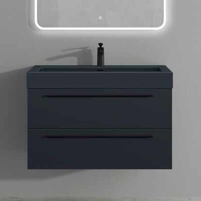 Mai & Mai Meuble Salle de Bain Gris Noir Mat Ensemble de 2 Pièces 90cm Ensemble de Meubles, Lavabo Inclus, Meuble sous Lavabo Suspendu avec Tiroir, 90x48x60cm, Quadratto - Publicité Mai & Mai Meuble Salle de Bain Gris Noir Mat Ensemble de 2 Pièces 90cm Ensemble de Meubles, Lavabo Inclus, Meuble sous Lavabo Suspendu avec Tiroir, 90x48x60cm, Quadratto - Publicité