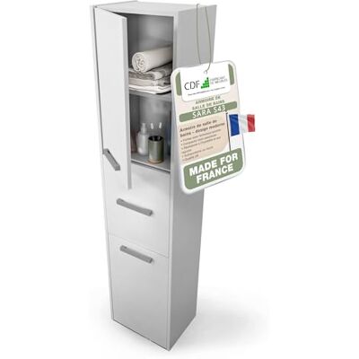 CDF Meuble Salle de Bain Colonne Salle de Bain larg. 30 cm Armoire de Rangement Colonne Haute Meuble Etroit avec Étagères Toilette Petits Espaces Blanc 30x30x170 cm Montage Facile - Publicité CDF Meuble Salle de Bain Colonne Salle de Bain larg. 30 cm Armoire de Rangement Colonne Haute Meuble Etroit avec Étagères Toilette Petits Espaces Blanc 30x30x170 cm Montage Facile - Publicité