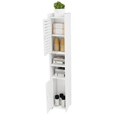 homewell Armoires de salle de bain, unités de rangement de salle de bain avec étagère de rangement ouverte, armoire de toilette autoportante, étroite (26 x 22 x 118 cm) - Publicité homewell Armoires de salle de bain, unités de rangement de salle de bain avec étagère de rangement ouverte, armoire de toilette autoportante, étroite (26 x 22 x 118 cm) - Publicité