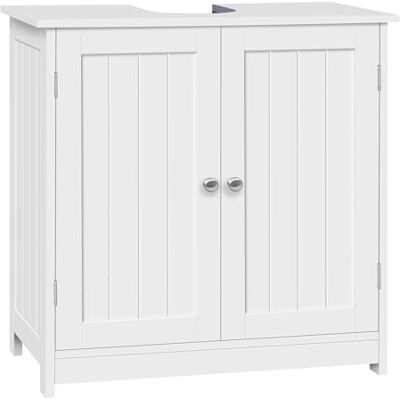 WOLTU Meuble sous Lavabo de Salle de Bains, Placard sous Vasque, Armoire WC Rangement sur Pieds avec 2 Portes et Étagère Réglable, Blanc, 60x30x60 cm - Publicité WOLTU Meuble sous Lavabo de Salle de Bains, Placard sous Vasque, Armoire WC Rangement sur Pieds avec 2 Portes et Étagère Réglable, Blanc, 60x30x60 cm - Publicité