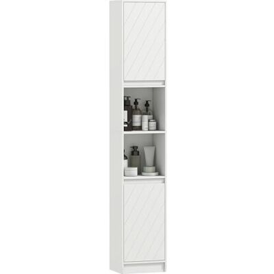 HOMCOM Meuble Colonne Salle de Bain à 6 Niveaux 30x24x170cm Blanc - Publicité HOMCOM Meuble Colonne Salle de Bain à 6 Niveaux 30x24x170cm Blanc - Publicité