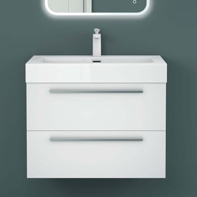 Mai & Mai Meuble Salle de Bain Blanc Mat Ensemble de 2 Pièces 73cm Ensemble de Meubles, Lavabo Inclus, Meuble sous Lavabo Suspendu avec Tiroir, 73x48x60cm, Quadratto - Publicité Mai & Mai Meuble Salle de Bain Blanc Mat Ensemble de 2 Pièces 73cm Ensemble de Meubles, Lavabo Inclus, Meuble sous Lavabo Suspendu avec Tiroir, 73x48x60cm, Quadratto - Publicité