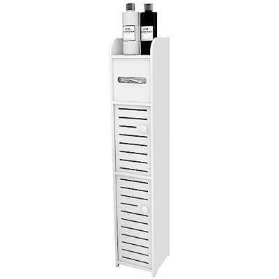 LANTUS Petit Meuble de Rangement pour Toilettes, Support pour Papiers Toilettes, Colonne, Armoire de Salle de Bain, Placard, Étagère Réglable, -17 * 15 * 78cm Blanc - Publicité LANTUS Petit Meuble de Rangement pour Toilettes, Support pour Papiers Toilettes, Colonne, Armoire de Salle de Bain, Placard, Étagère Réglable, -17 * 15 * 78cm Blanc - Publicité