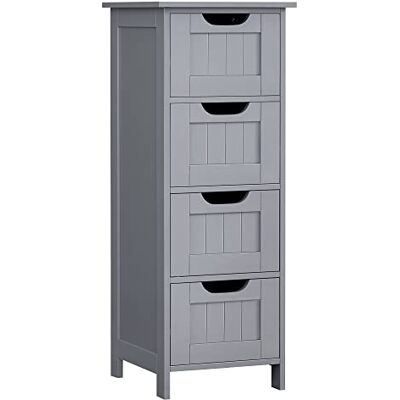 VASAGLE Meuble de Salle de Bain, Armoire sur Pied, avec 4 Tiroirs, 30 x 30 x 82 cm, pour Salon, Salle à Manger, Cuisine, Style Moderne, Gris Mystique LHC040P36 - Publicité VASAGLE Meuble de Salle de Bain, Armoire sur Pied, avec 4 Tiroirs, 30 x 30 x 82 cm, pour Salon, Salle à Manger, Cuisine, Style Moderne, Gris Mystique LHC040P36 - Publicité