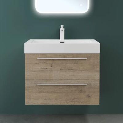 Mai & Mai Meuble Salle de Bain Chêne Clair Ensemble de 2 Pièces 73cm - Publicité Mai & Mai Meuble Salle de Bain Chêne Clair Ensemble de 2 Pièces 73cm - Publicité