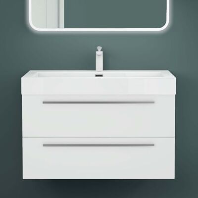 Mai & Mai Meuble Salle de Bain Blanc Mat Ensemble de 2 Pièces 90cm - Publicité Mai & Mai Meuble Salle de Bain Blanc Mat Ensemble de 2 Pièces 90cm - Publicité