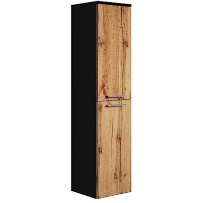 BADPLAATS Saturnus 130 cm Armoire de salle de bain - MDF, Noir Mat & Chêne - Publicité BADPLAATS Saturnus 130 cm Armoire de salle de bain - MDF, Noir Mat & Chêne - Publicité
