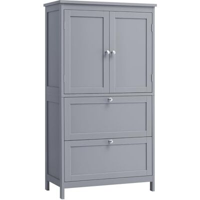 VASAGLE Armoire de Salle de Bain, Meuble de Rangement, Placard de Cuisine avec 2 Portes, 2 Tiroirs, Étagères Réglables, 30 x 60 x 110 cm, Gris Tourterelle BBC551G02 - Publicité VASAGLE Armoire de Salle de Bain, Meuble de Rangement, Placard de Cuisine avec 2 Portes, 2 Tiroirs, Étagères Réglables, 30 x 60 x 110 cm, Gris Tourterelle BBC551G02 - Publicité