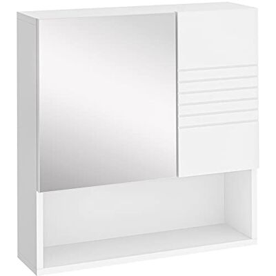 kleankin Armoire de Toilette, Armoire de Toilette Murale, 54x15x55cm, Blanc - Publicité kleankin Armoire de Toilette, Armoire de Toilette Murale, 54x15x55cm, Blanc - Publicité