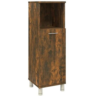 vidaXL Armoire de bain Chêne Fumé - Bois, 30x30x95 cm - Publicité vidaXL Armoire de bain Chêne Fumé - Bois, 30x30x95 cm - Publicité