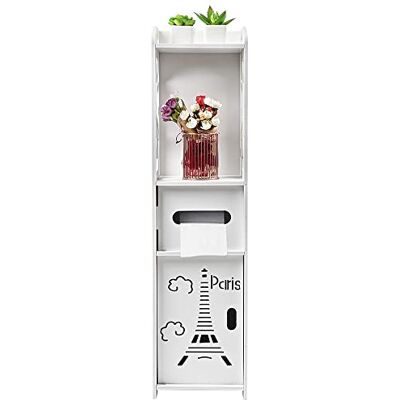 LANTUS Petit Meuble de Rangement pour Toilettes, Support pour Papiers Toilettes, Colonne, Armoire de Salle de Bain, Placard, Étagère Réglable, Pieds Résistant à l’Eau, Petits Espaces-20*20*80cm blanc - Publicité LANTUS Petit Meuble de Rangement pour Toilettes, Support pour Papiers Toilettes, Colonne, Armoire de Salle de Bain, Placard, Étagère Réglable, Pieds Résistant à l’Eau, Petits Espaces-20*20*80cm blanc - Publicité