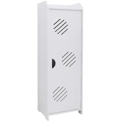 LANTUS Petit Meuble de Rangement pour Toilettes, Meuble de Salle de Bain Support Papier Toilette avec Placard et étagères réglables-24 * 20 * 75cm -Blanc - Publicité LANTUS Petit Meuble de Rangement pour Toilettes, Meuble de Salle de Bain Support Papier Toilette avec Placard et étagères réglables-24 * 20 * 75cm -Blanc - Publicité