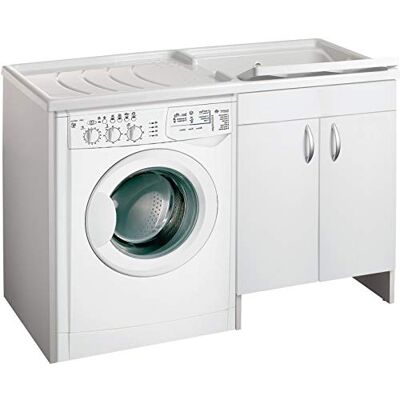Negrari Lave-linge noir Eco monté pour lave-linge à droite gauche et à gauche Protection blanche pour meuble de salle de bain en bois et plastique 109 x 60 x 92 cm, blanc - Publicité Negrari Lave-linge noir Eco monté pour lave-linge à droite gauche et à gauche Protection blanche pour meuble de salle de bain en bois et plastique 109 x 60 x 92 cm, blanc - Publicité