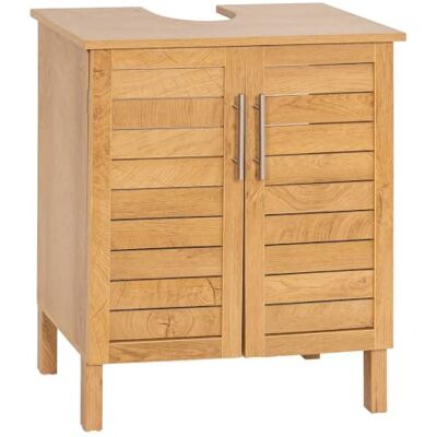 TENDANCE Meuble sous Lavabo Style Colonial 2 Portes Aspect Teck - Publicité TENDANCE Meuble sous Lavabo Style Colonial 2 Portes Aspect Teck - Publicité