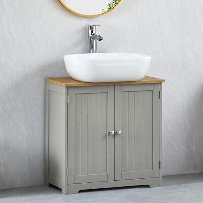 Vida Designs 3331332 Gris 60x60x30 cm MDF Meuble de salle de bains - Publicité Vida Designs 3331332 Gris 60x60x30 cm MDF Meuble de salle de bains - Publicité