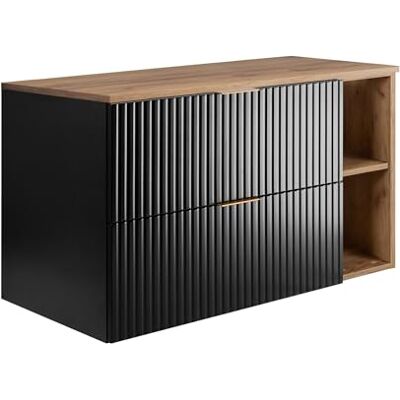 Craft Living Armoire de salle de bains noir chêne - 100 x 57 x 46 cm - Publicité Craft Living Armoire de salle de bains noir chêne - 100 x 57 x 46 cm - Publicité