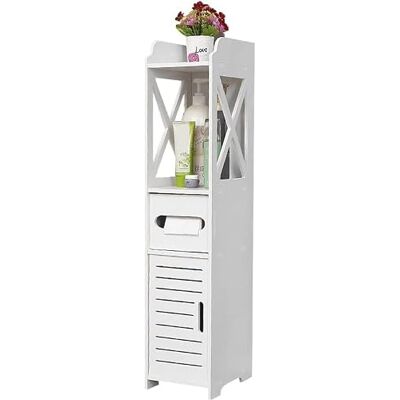 LANTUS Petit Meuble de Rangement pour Toilettes, Support pour Papiers Toilettes, Colonne, Armoire de Salle de Bain, Placard, Étagère Réglable, Pieds Résistant à l’Eau, Petits Espaces-20*20*80cm blanc - Publicité LANTUS Petit Meuble de Rangement pour Toilettes, Support pour Papiers Toilettes, Colonne, Armoire de Salle de Bain, Placard, Étagère Réglable, Pieds Résistant à l’Eau, Petits Espaces-20*20*80cm blanc - Publicité